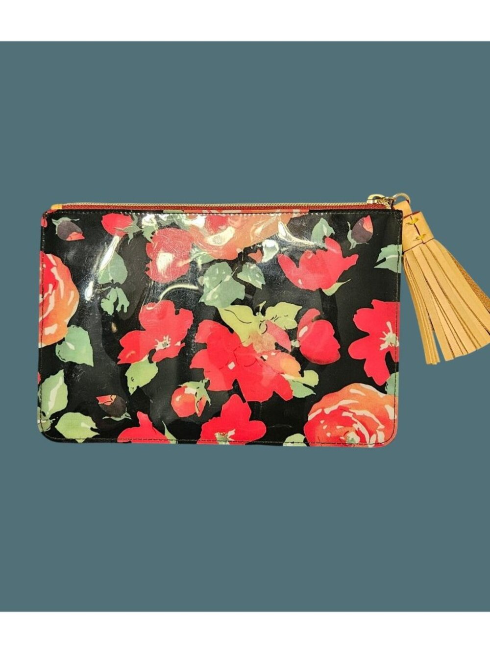 Dooney & Bourke Tassel Cosemetic Pouch -Black Foral - Picture 2 of 8
